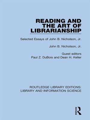 cover image of Reading and the Art of Librarianship